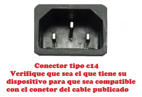 Cable Corriente Acodado 90° C13 A C14 1.8m 10a Cae Impresoras Negro - 4
