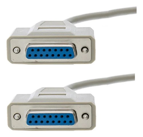 Cable Db15 2 Hileras ( No Vga) Hembra Hembra Pin To Pin 1 Mt Gris