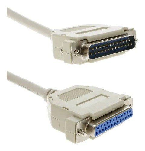 Cable Db25 Extensor 7 Mts Pin A Pin Testeado Macho Hembra Gris