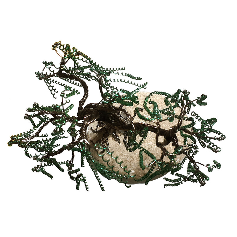 Artesanía, Árbol En Alambre Y Piedra - 3