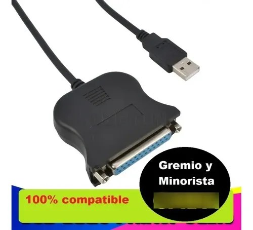 Cableadaptador Usb A Paralelo 100% Compatible Ver Detalle Negro - 2
