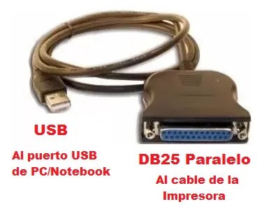 Cableadaptador Usb A Paralelo Hp Laser 1100 3100 Ver Detalle Negro - 2