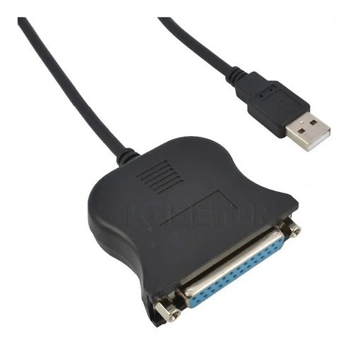 Combo Cables Adaptador Usb + Paralelo Para Impresoras Caba Negro - 2