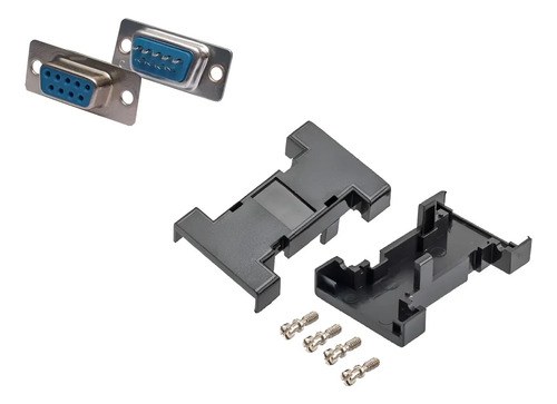 Ficha Doble Db9 Con Conectores H Para Soldar Gris