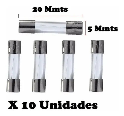 Fusibles Vidrio 1,5 Amper250v 20x5 Mmts X 10 Unidades Centro - 2