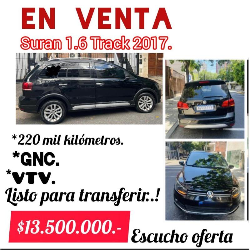 Suran 1.6 track 2017 220 mil kilómetros. Gnc. VTV