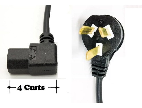 X 5 Power Cord Angulado C13 A 220v Pc Ups Tv Pccom Systems Negro - 2