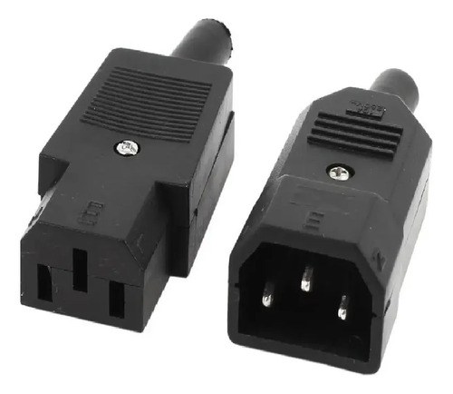 X 5 Unidades De Juego Fichas C13h Y C14m Para Armar Cable Negro
