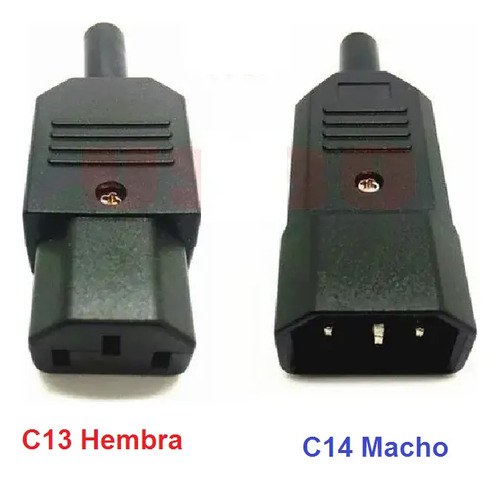 X 5 Unidades De Juego Fichas C13h Y C14m Para Armar Cable Negro - 2