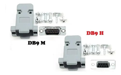 X 6 U 2 Fichas Db9 Rs-232 Serial P/ Soldar Armar Cable M Y H Gris - 3