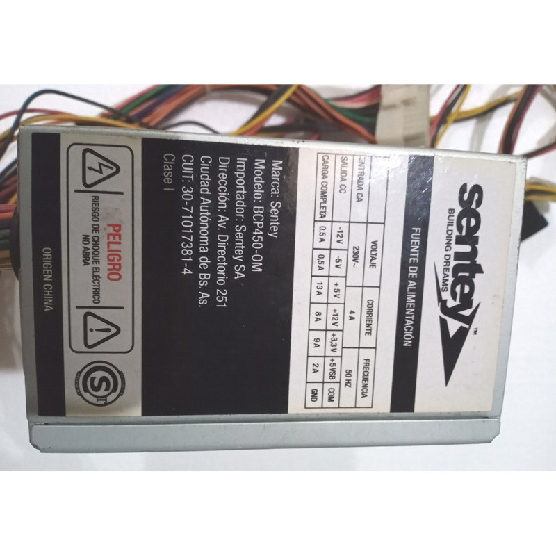 Fuente Slim Sentey de 450w, modelo BCP450-OM (Usada) - 2
