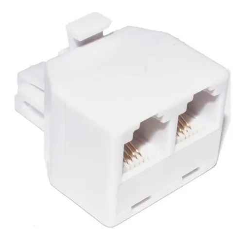 Adaptador Rj11 Teléfono 1 Macho A 2 Hembras Fac De Medicina Blanco