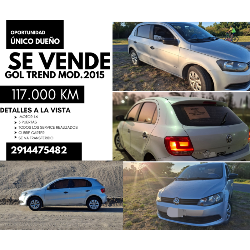 Vendo gol trend 2015 5 puertas único dueño