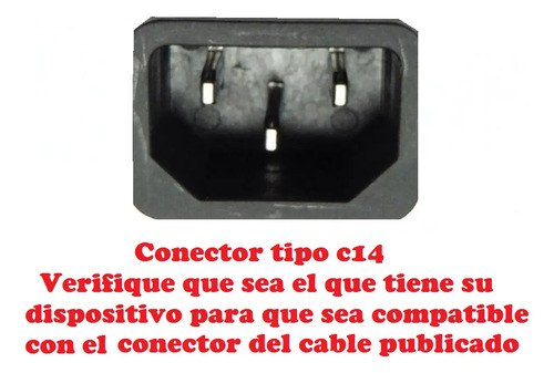 Cable Power 220v En L Ambas Puntas Pccom Systems Congreso Negro - 4