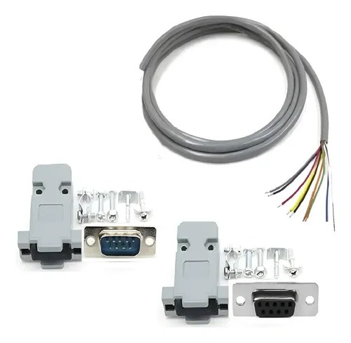Kit Para Armar Db9. 2 Mts De Cable De Datos + 2 Fichas Caba Beige