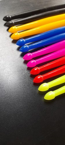 Baquetas Dosur Nylon Fluorescente Para Batería Amarillo 5a