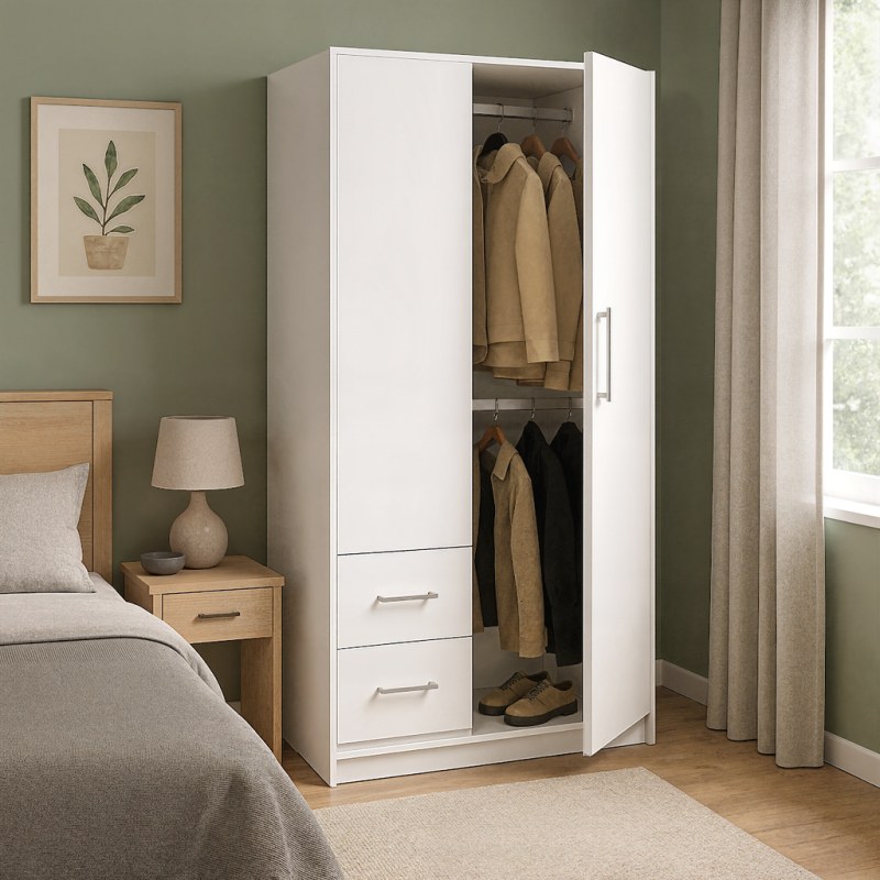 Placard 2 Puertas 87 cm Blanco