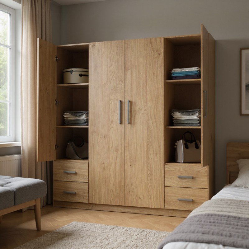 Placard 4 Puertas 173 cm Roble Kendal