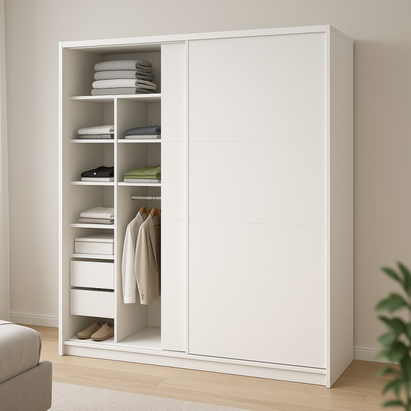 Placard Corredizo Niza 190 cm Blanco