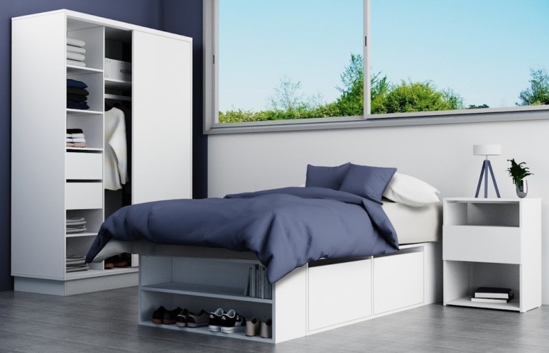 Cama 1 Plaza Blanco - 3