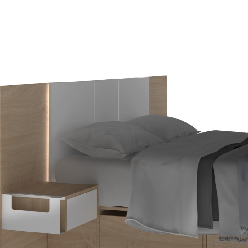 Respaldo Cama De 2 Plazas Roble Kendal Blanco