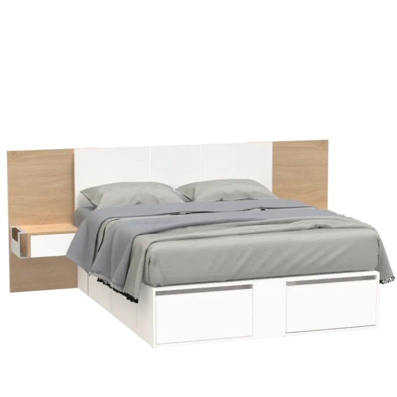 Respaldo Cama De 2 Plazas Roble Kendal Blanco - 2
