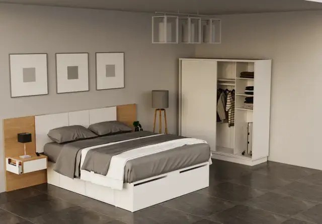 Respaldo Cama De 2 Plazas Roble Kendal Blanco - 5
