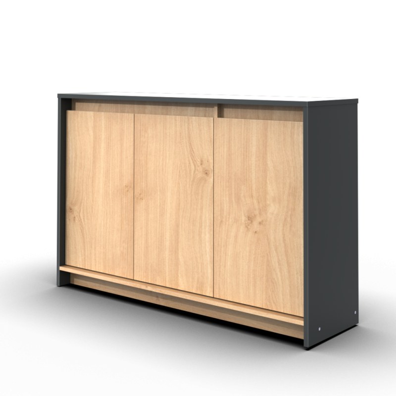 Bahiut Vajillero 130 cm Gris Roble Kendal - 4