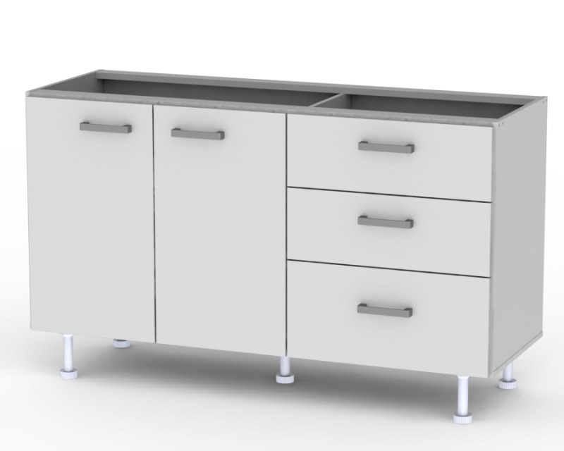 Bajo Mesada Clasico 140 cm Blanco - 2