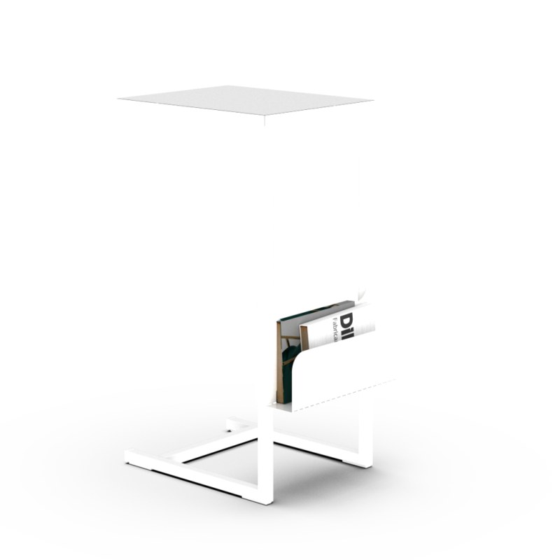 Mesa de Arrime con Revistero Blanca - 2