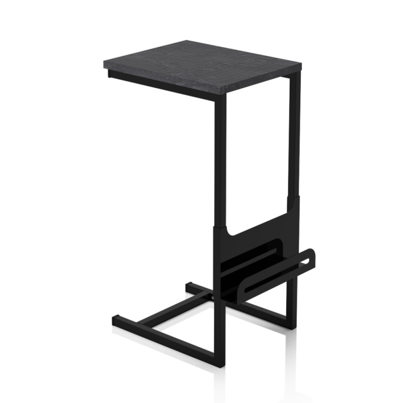 Mesa de Arrime con Revistero Marmol Gris Negra - 2