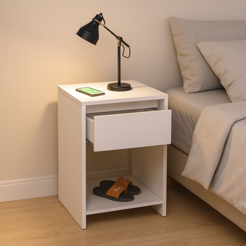 Mesa de Luz Niza 60 cm Blanca