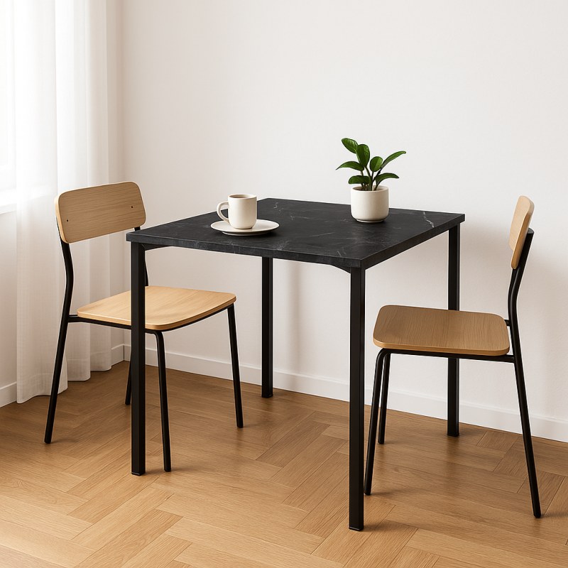 Mesa Milano Cuadrada 85 cm Marmol Gris