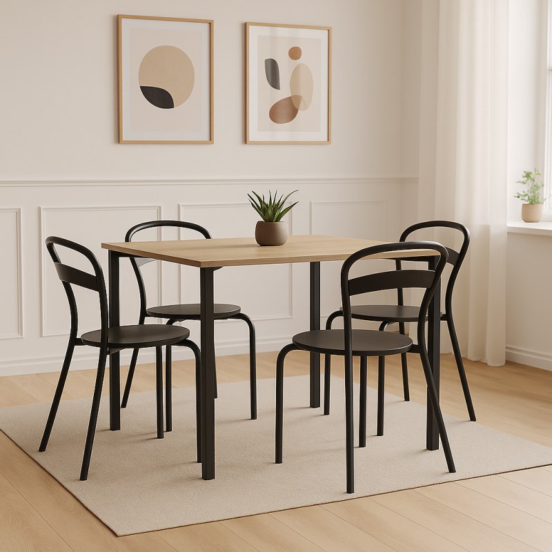 Mesa Milano Rectangular 120 cm Roble Kendal Negro