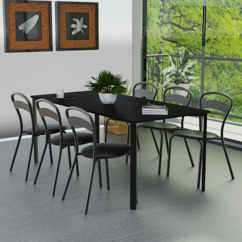 Mesa Milano Rectangular 130 cm Negro