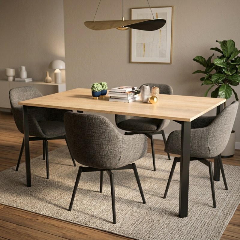 Mesa Milano Rectangular 130 cm Roble Kendal
