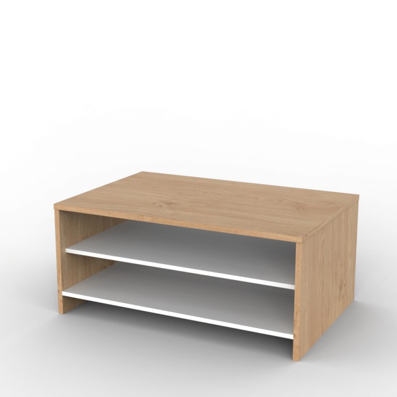 Mesa Ratona Niza 90 cm Blanca Roble Kendal - 2