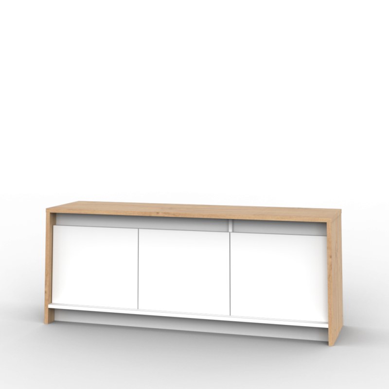 Rack De Tv 130 cm Roble Kendal Blanco - 5