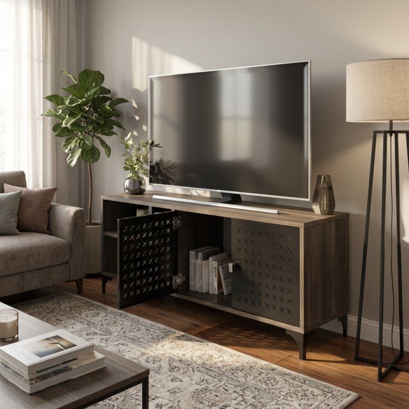 Rack de Tv 130 cm Soho Canyon Negro - 2