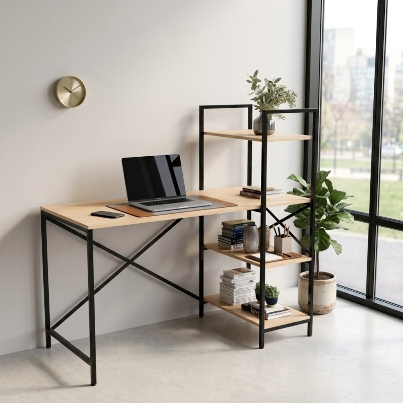 Escritorio Biblioteca 130 cm Roble Kendal