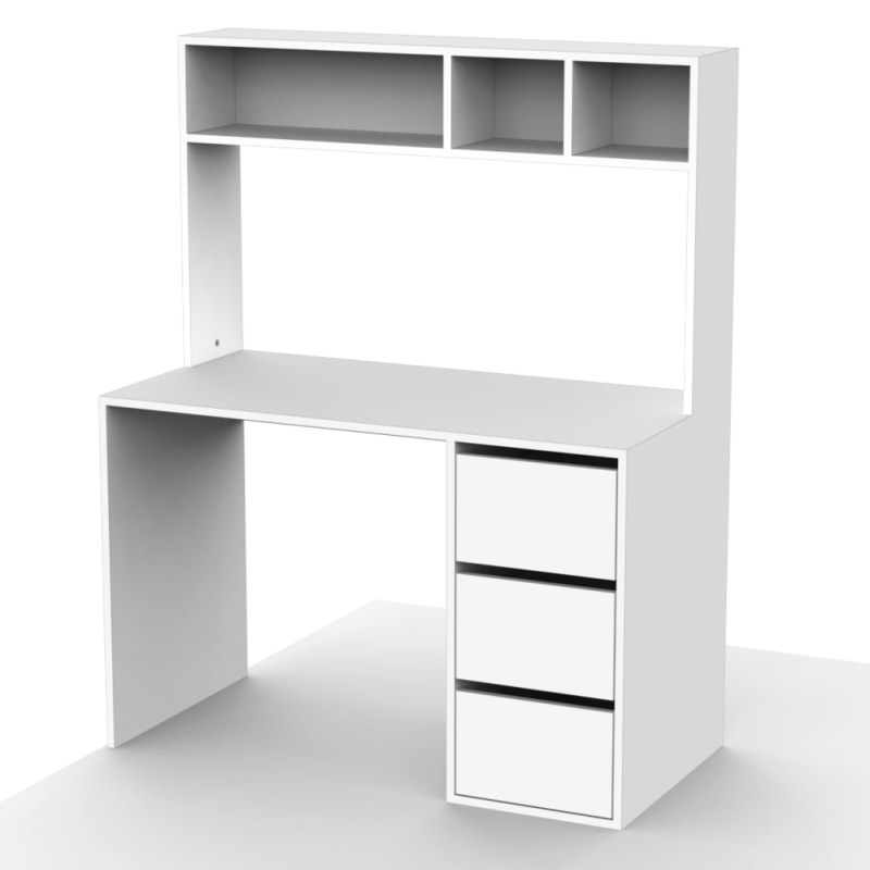 Escritorio Con Alzada 120 cm Blanco - 2