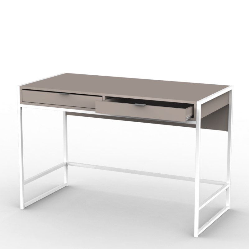 Escritorio Moderno 120 cm Gris Arcilla Blanco - 2