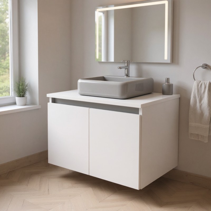 Vanitory 60 cm 2 Puertas Blanco - 2