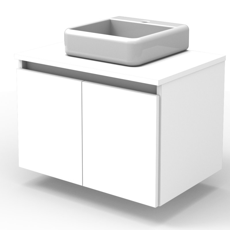 Vanitory 60 cm 2 Puertas Blanco - 3