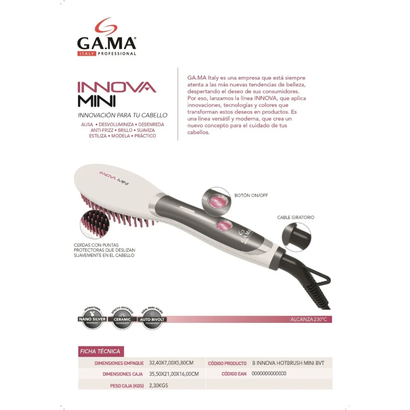 Mini Cepillo Alisador Gama Innova Mini - 2