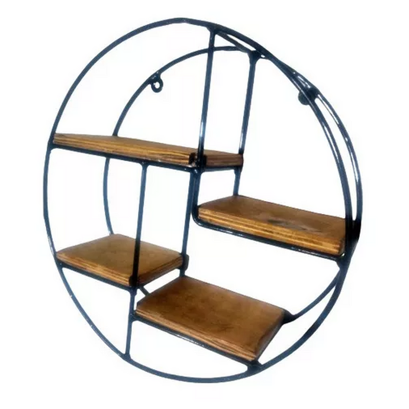 Macetero De Hierro Y Madera Colgante