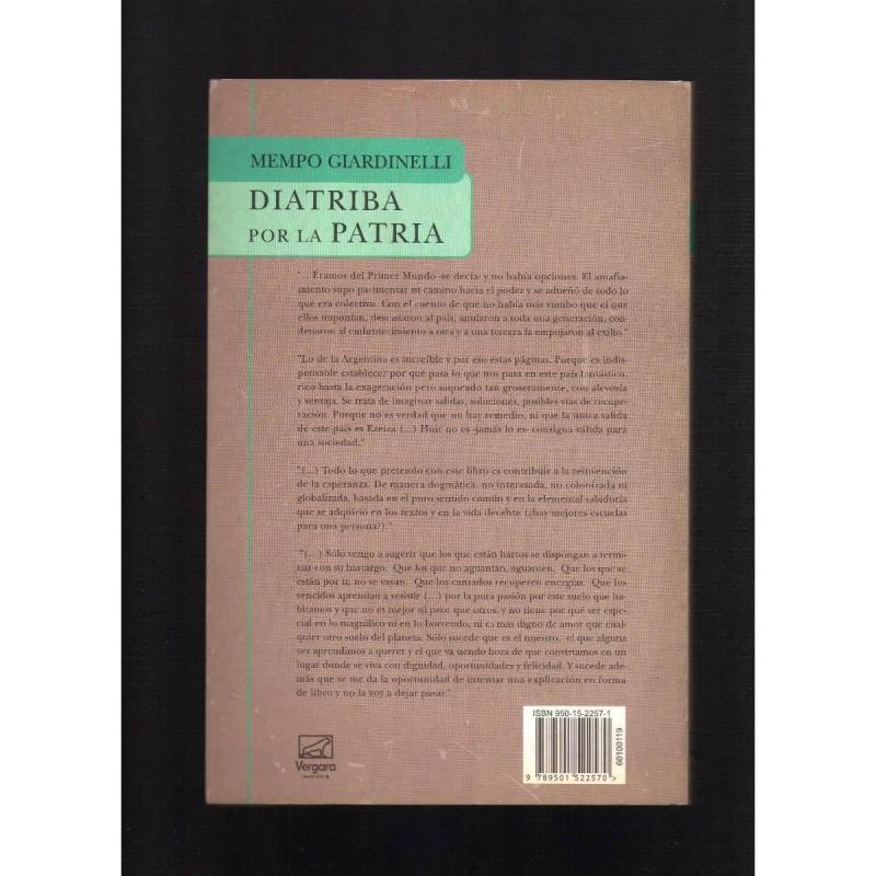 Diatriba Por La Patria de Mempo Giardinelli - 2