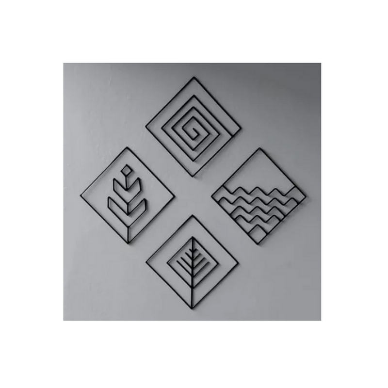 Cuadro Decorativo De Hierro Decoración (combo × 4) 30 Cm - 6
