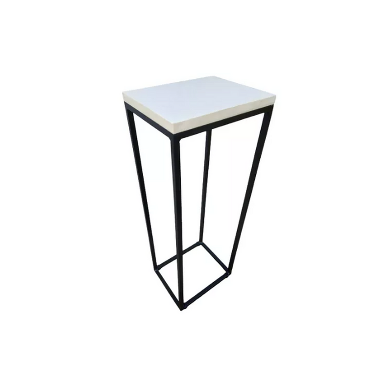 Mesa Ratona De Hierro O De Luz Símil Mármol Rectangular