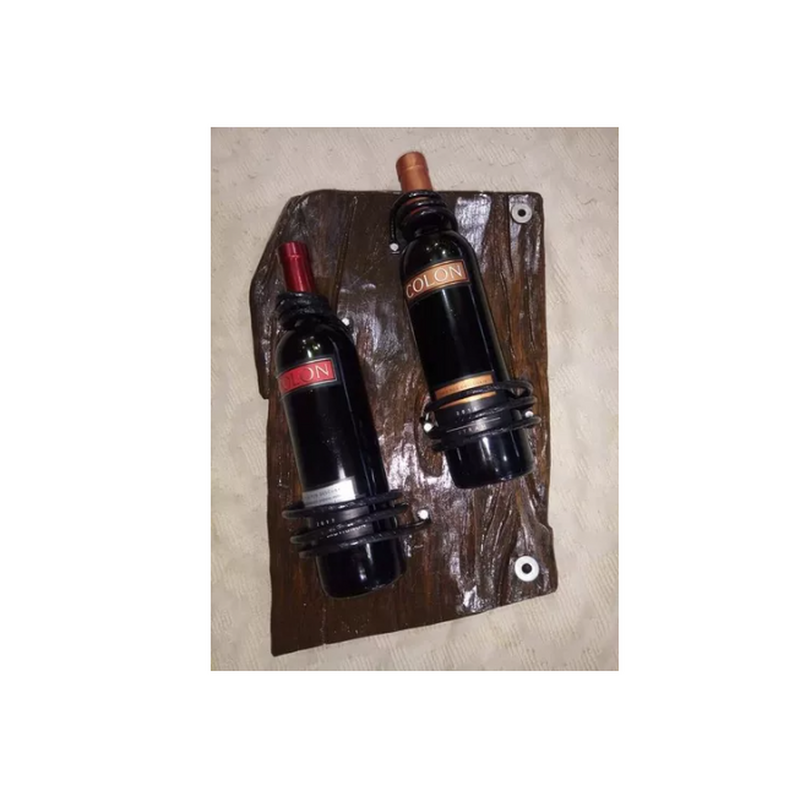 Porta Botella Hierro Y Madera Rústico Modelo Único Coleccion - 5